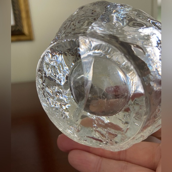 Kosta Boda SNOWBALL 3” Votive Candleholder Crystal Clear Ice Glass FLAW - Picture 6 of 9